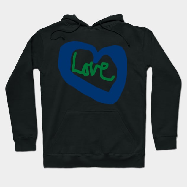 Love Heart Blue Heart TShirt Hoodie by EllenDaisyShop
